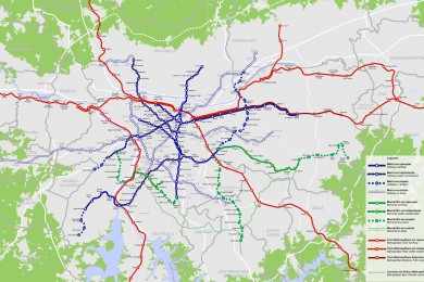 Mapa com os planos do Metrô publicado no Relatório de Sustentabilidade 2014