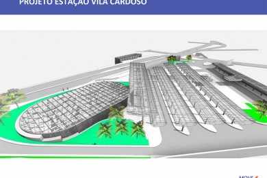 Esquema da estação Vila Cardoso, uma das três a ter um terminal de ônibus