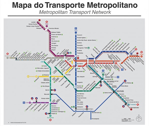 Mapa do Transporte Metropolitano em São Paulo - 2016