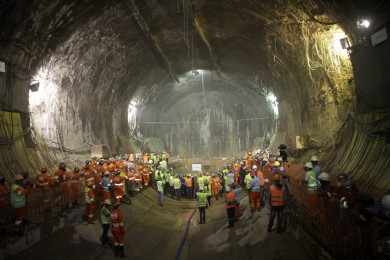 Chegada do tatuzão na nova estação Santa Cruz (foto: Metrô)