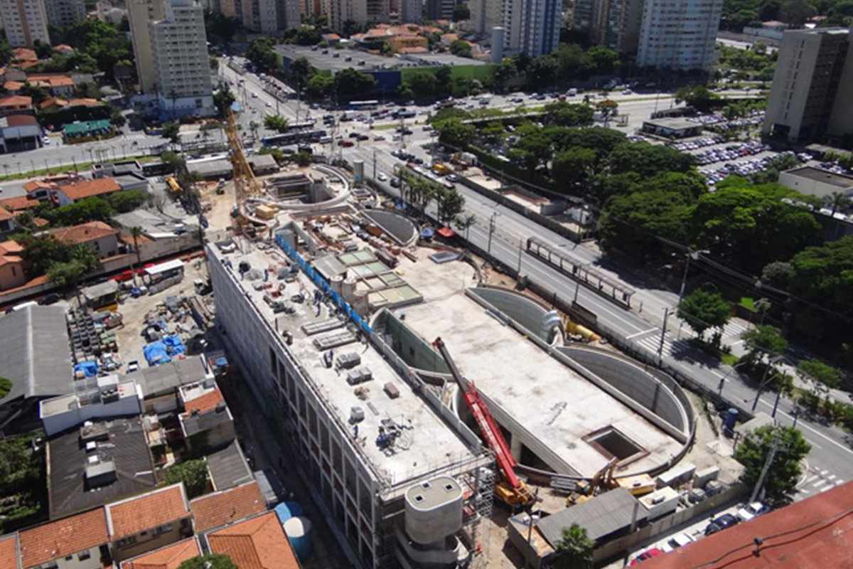 Vista aérea da estação Brooklin