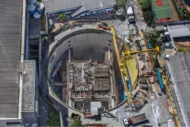 Vista aérea da estação Chácara Klabin