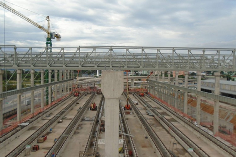 Galpão onde será feita a manutenção dos trens da Linha 5