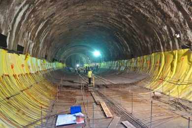 Trecho do túnel que liga a estação Adolfo Pinheiro ao trecho em expansão