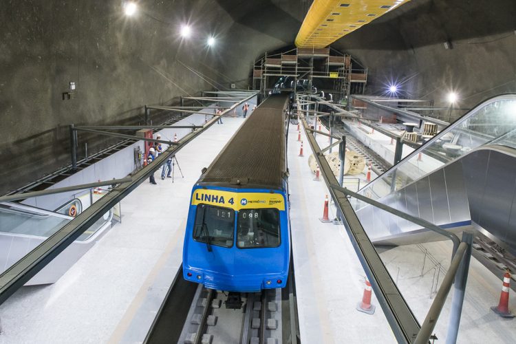 Estação da Linha 4 do Metrô do Rio: em 2016, nenhum quilômetro de trilhos em São Paulo