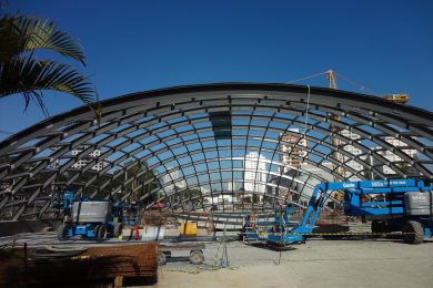 A cúpula do acesso principal da estação Brooklin (junho-16)