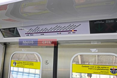 Painel dinâmico do novo trem da Linha 5-Lilás