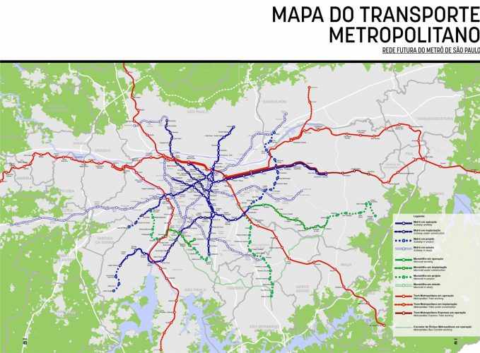 A rede futura do Metrô e da CPTM