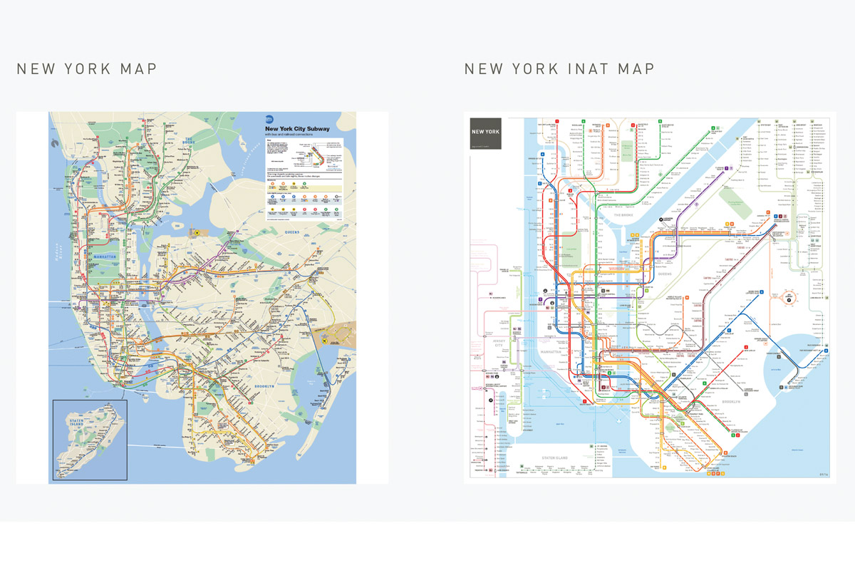 Comparação entre os mapas de Nova York.