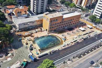 Veja a estação Moema do alto, próxima a ser inaugurada na Linha 5