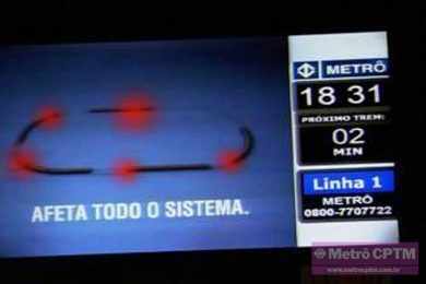 Linha 2-Verde do Metrô começa a mostrar tempo de espera pelo próximo trem