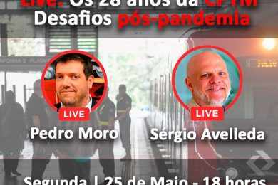 Acompanhe a live com Pedro Moro e Sergio Avelleda nesta segunda-feira, 25