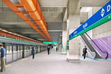 Projeção da plataforma da estação Dutra, da Linha 2-Verde