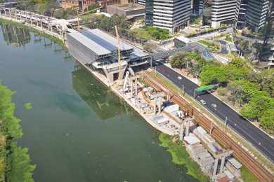 Um sobrevoo pela futura estação Morumbi da Linha 17-Ouro
