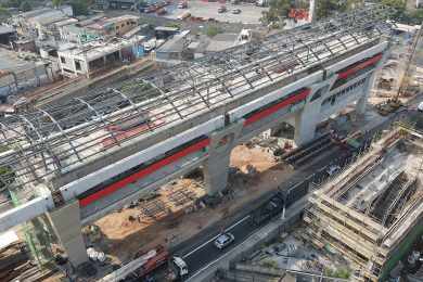 Vistas de cima, obras da estação Jardim Colonial mostram grande avanço