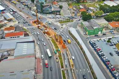 Veja do alto as obras da extensão da Linha 15-Prata no sentido Ipiranga