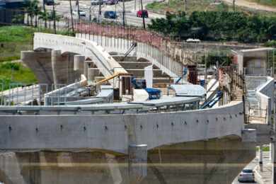 Metrô avança na construção do “track switch” em Jardim Colonial