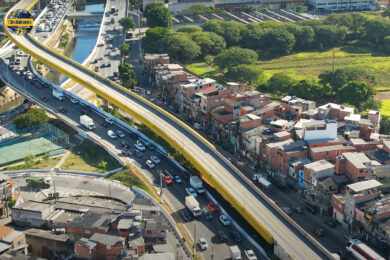 Imagem sugere traçado da Linha 15-Prata até Ipiranga