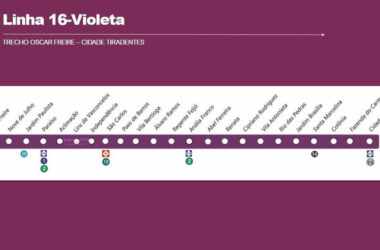 Estações previstas na Linha 16-Violeta