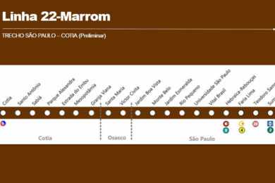Metrô lança nova licitação da Linha 22-Marrom, que atenderá Cotia