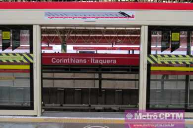 Veja como ficaram as portas de plataforma da estação Corinthians-Itaquera