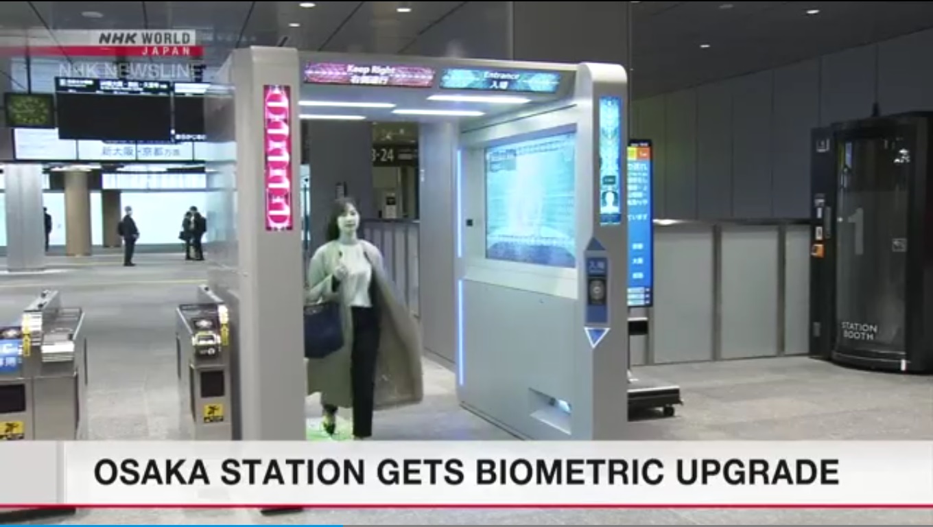 Sistema de bilhetagem biométrico em testes na estação Osaka (NHK)