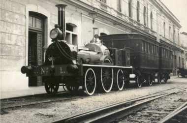 Locomotiva Baroneza, a primeira a entrar em operação no Brasil (Arquivo Nacional)