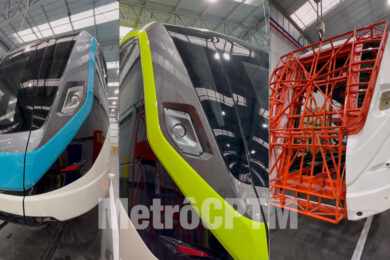 Veículos do People Mover do Aeroporto de Guarulhos aparecem em fábrica