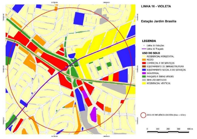 Uso e ocupação do solo na região da estação Jardim Brasília (Metrô SP)