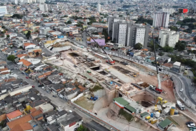 Vídeo de drone mostra andamento das obras da estação Brasilândia, da Linha 6