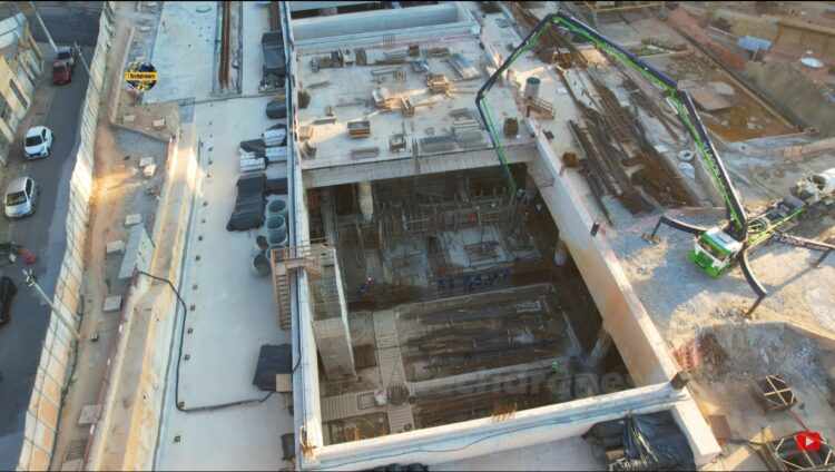 Trabalhos no interior da vala na estação Anália Franco (iTechdrones)