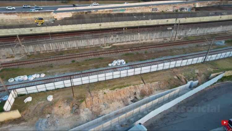 Vias sendo desviadas na estação Penha (iTechdrones)
