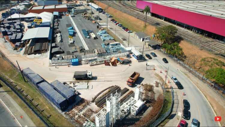 Canteiro de obra montado no Pátio Itaquera (iTechdrones)