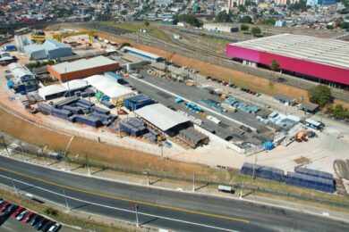 Montagem do fabrica de aduelas no Pátio Itaquera (iTechdrones)