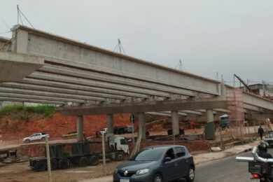 Lançamentos de vigas foram concluido no viaduto proximo a estação Varginha (Pedro Moro)
