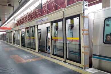 Portas de plataforma da estação Carrão (Trilhos que Movem São Paulo)