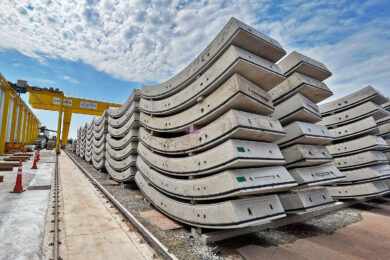Fábrica de aduelas de concreto da Linha 2-Verde começa a funcionar oficialmente