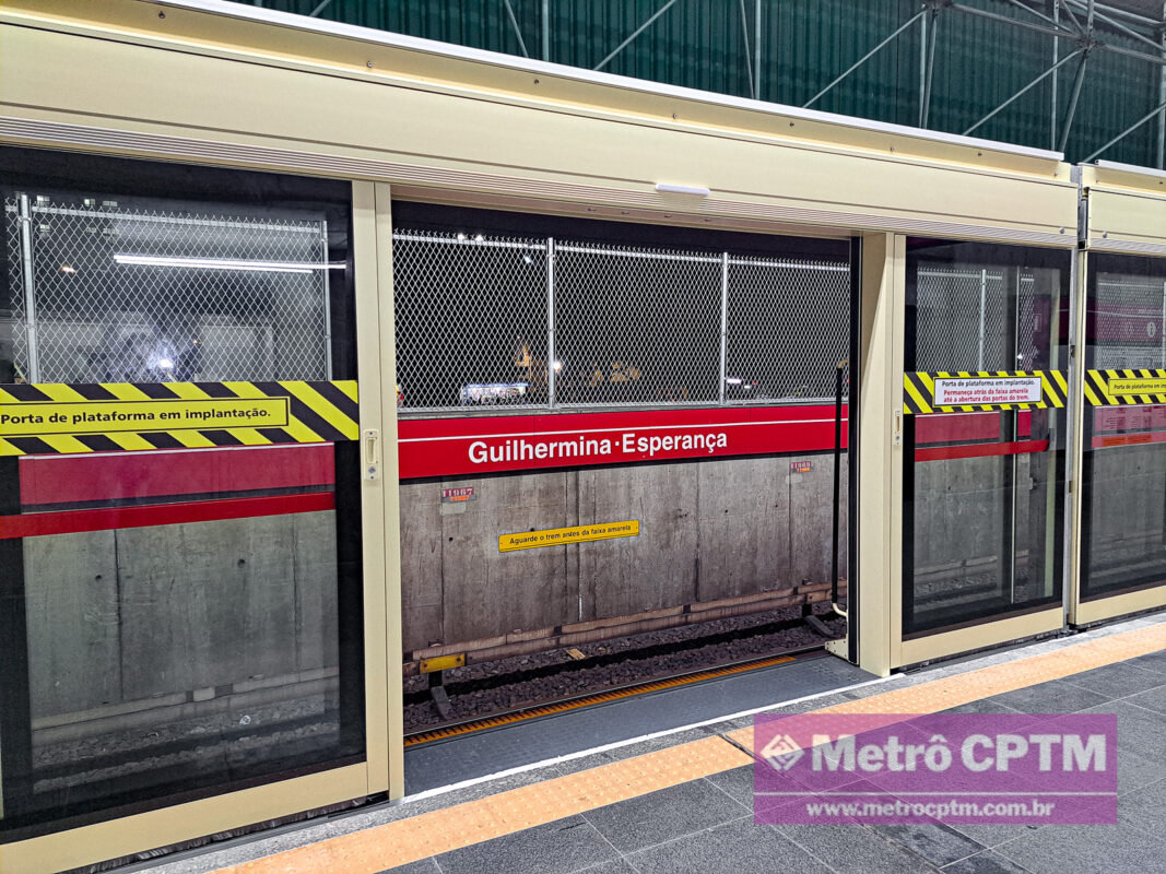 Estação Guilhermina-Esperança recebeu primeiros módulos de portas de plataforma (Jean Carlos)