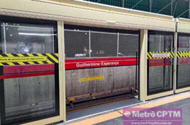 Estação Guilhermina-Esperança recebeu primeiros módulos de portas de plataforma (Jean Carlos)