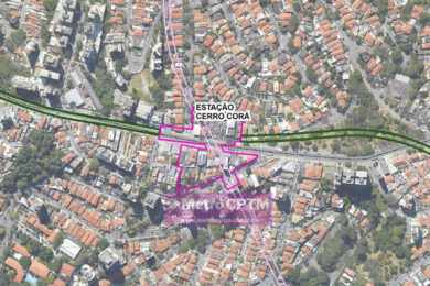 Local onde ficará a futura estação Cerro Corá, ligação das linhas 2-Verde e 20-Rosa (CMSP)