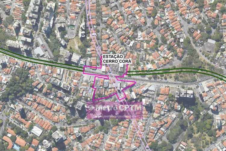 Local onde ficará a futura estação Cerro Corá, ligação das linhas 2-Verde e 20-Rosa (CMSP)