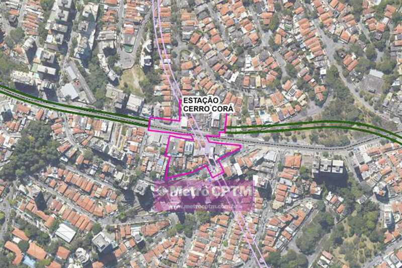Local onde ficará a futura estação Cerro Corá, ligação das linhas 2-Verde e 20-Rosa (CMSP)