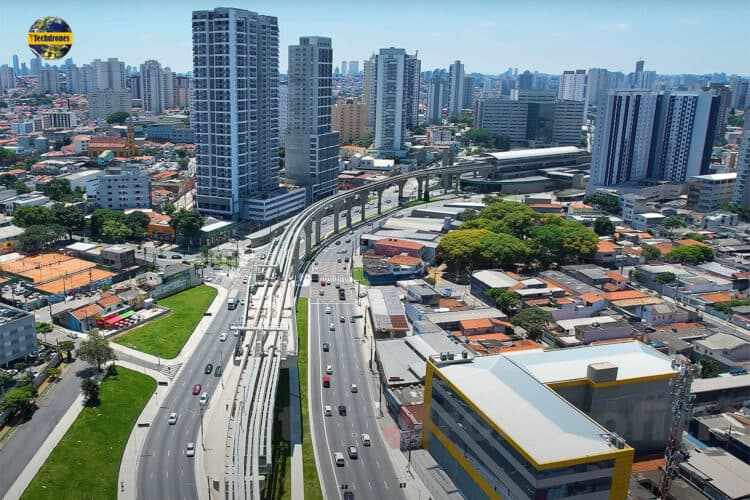 Área de manobra após a estação Vila Prudente (iTechdrones)