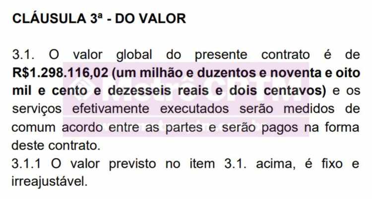 Valor do contrato entre ViaMobilidade e Metrô (Lei de Acesso à Informação)