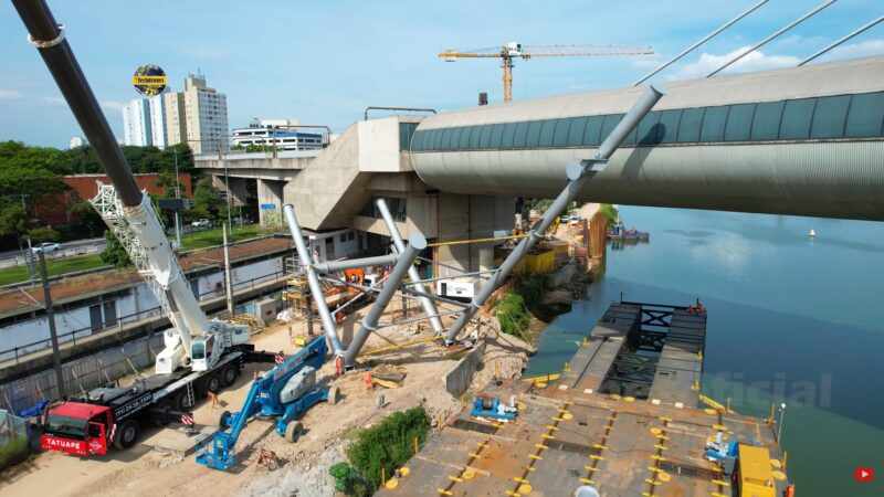 ViaMobilidade remonta estruturas de ampliação da estação Santo Amaro (iTechdrones)