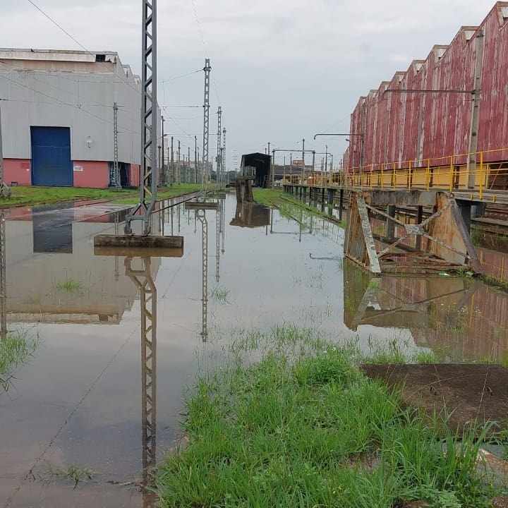 Pátio da Trensurb alagado (Trensurb)