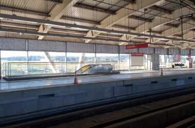 Telhado da estação Aeroporto-Guarulhos reformado (Gustavo Bonfate/Metropoles e Transportes)