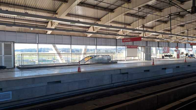 Telhado da estação Aeroporto-Guarulhos reformado (Gustavo Bonfate/Metropoles e Transportes)