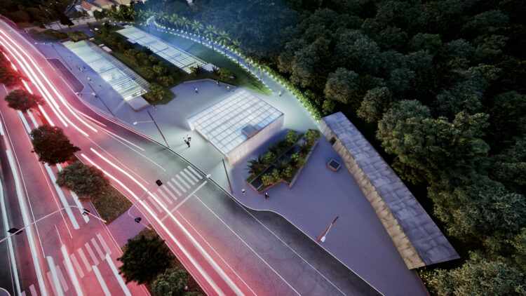 Projeção da antiga Estação Chácara do Jockey (Fernandes Arquitetos Associados)