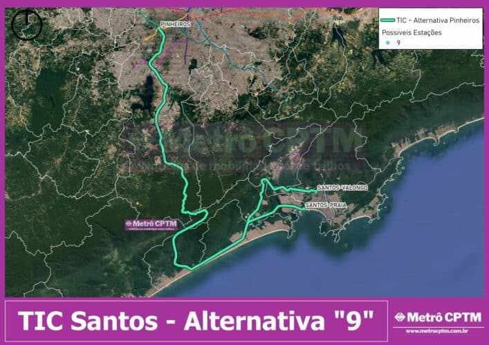TIC Santos - Alternativa usando a Linha 9 (Jean Carlos)